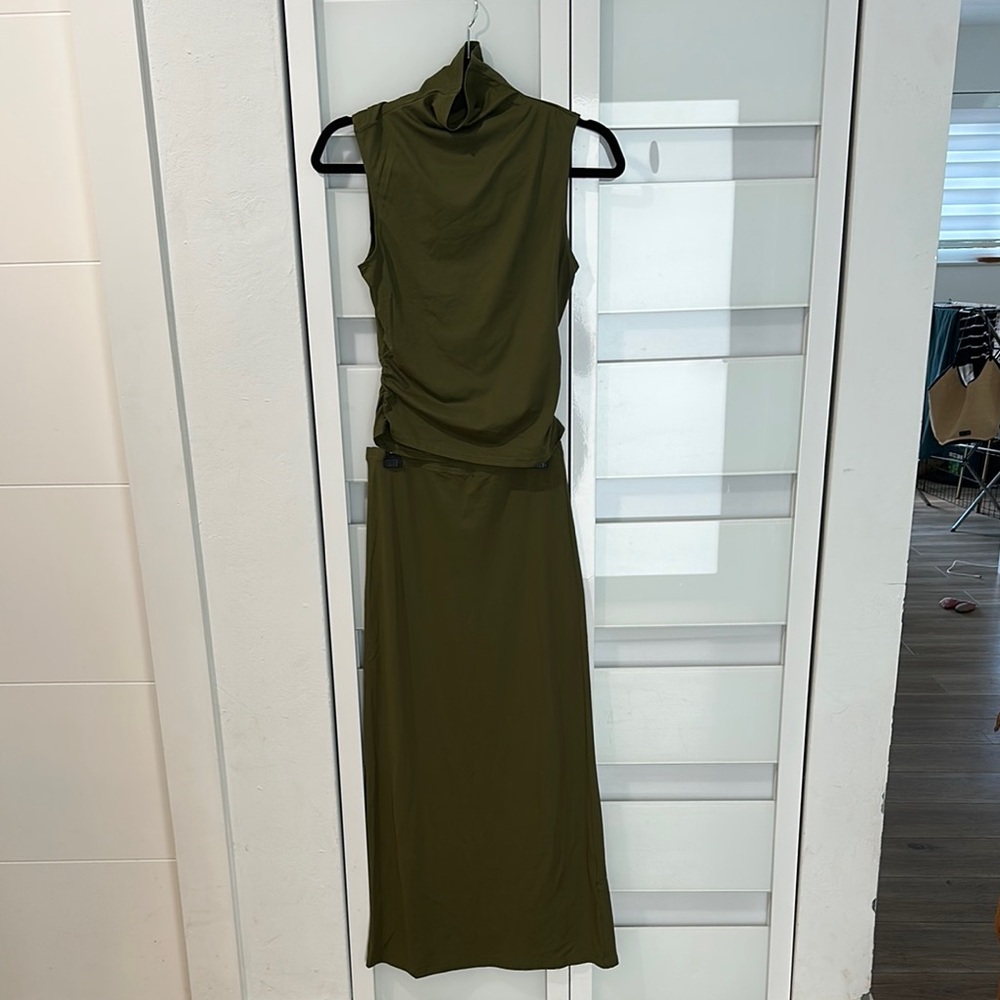 Green Ruched Set for Cocktail